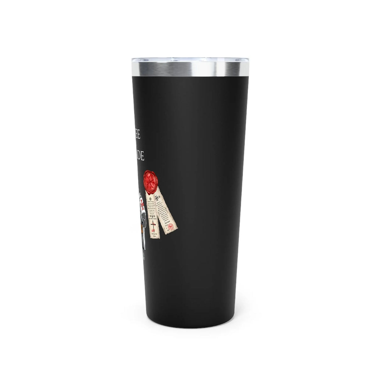 ‘Coffee and Crusade’ 22oz Copper Insulated Tumbler – Fuel Your Mission - Invictus Templar