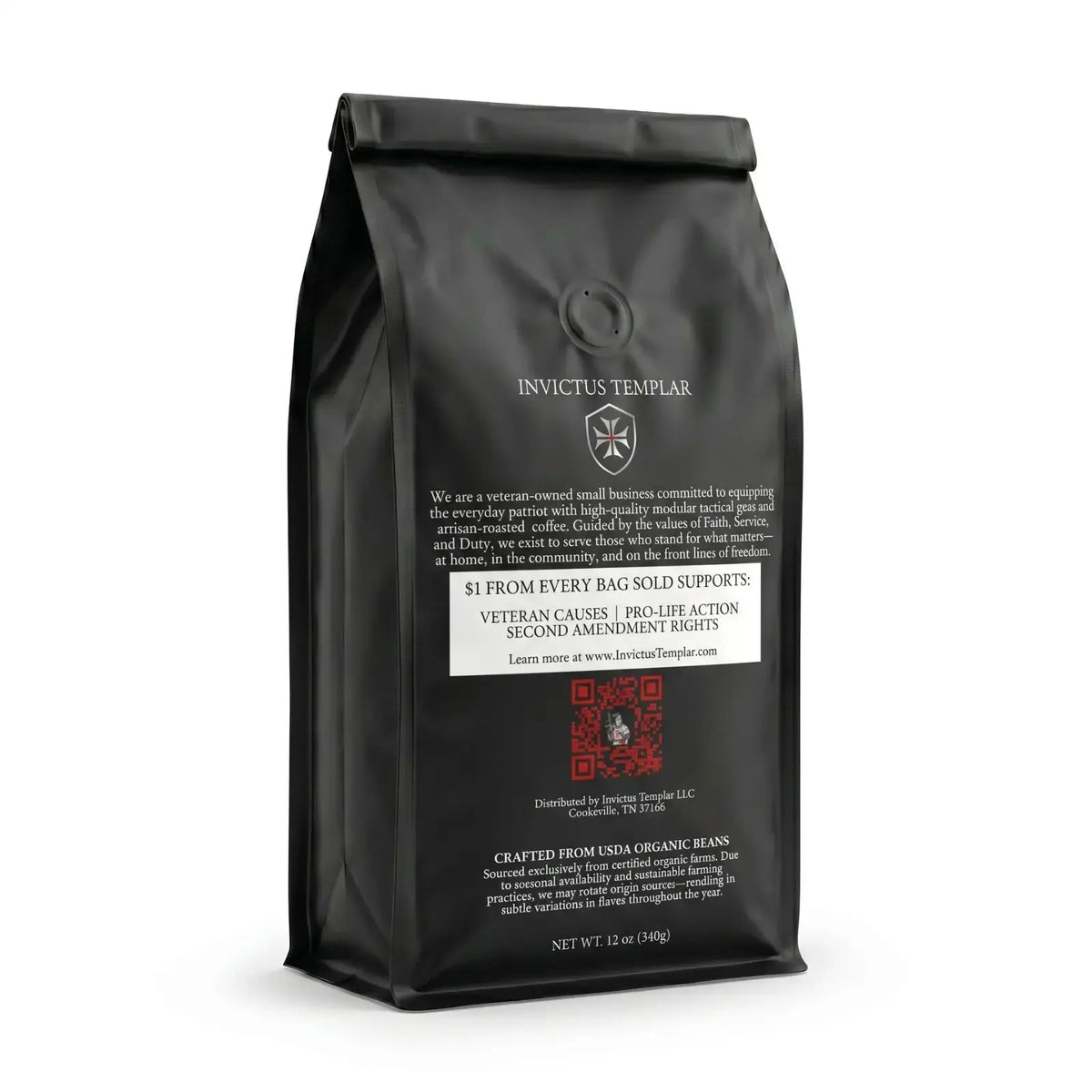 Holy Fire | Black and Tan Roast Blend Whole Bean Survival Coffee 12oz Invictus Templar