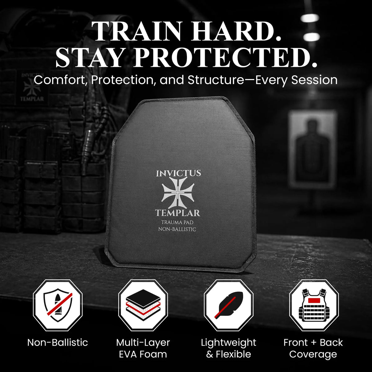 EVA Composite Armor Trauma Pads | Kinetic Impact Backers (Set of 2) Invictus Templar