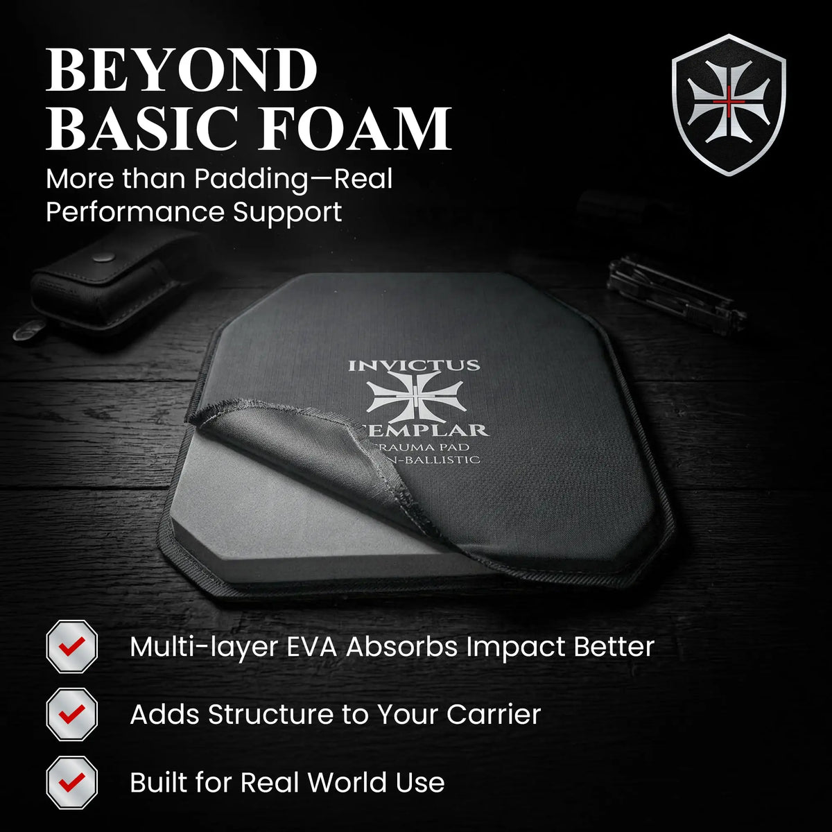 EVA Composite Armor Trauma Pads | Kinetic Impact Backers (Set of 2) Invictus Templar