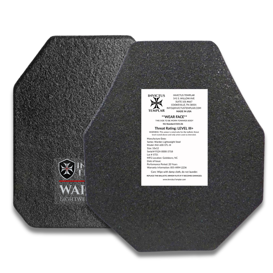Warden AR600 Lightweight Level III+ Steel Rifle Plates (Set of 2)