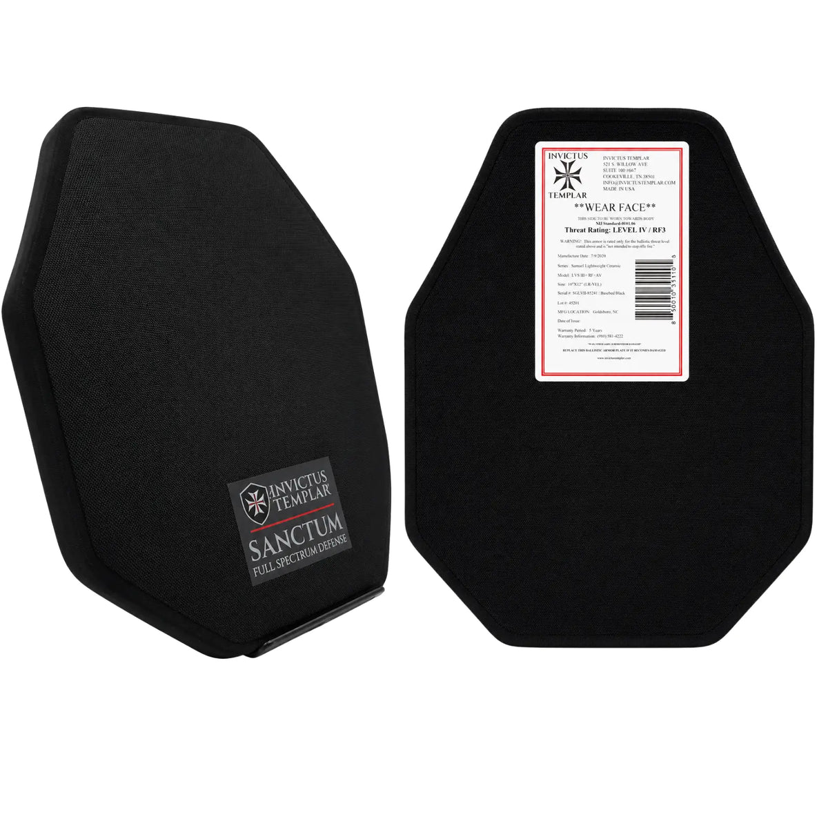 Sanctum Level IV Armor | RF3 Armor Silicon Carbide Ceramic Rifle Plate