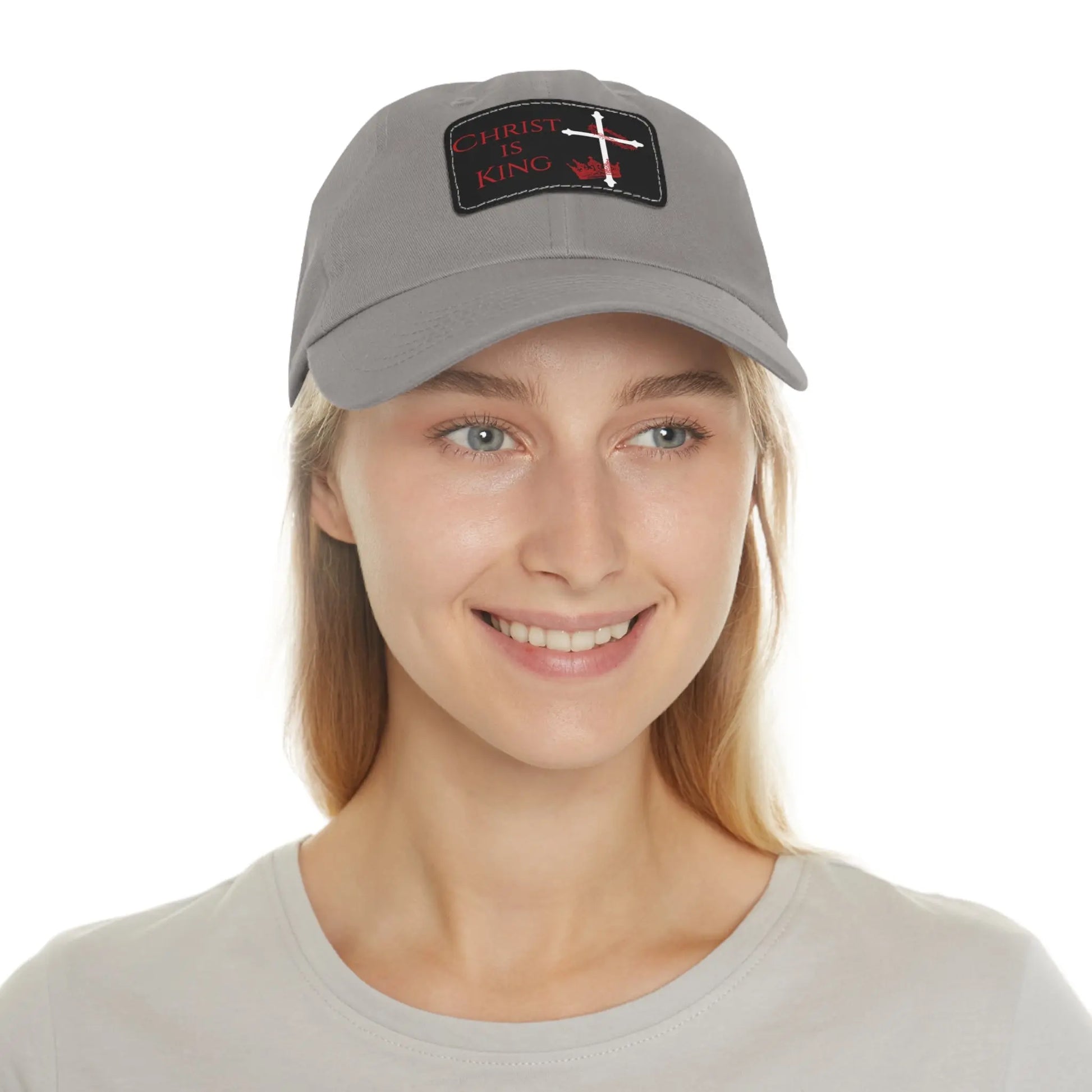 Christ Is King Leather Patch Dad Hat | Christian Dad Hat Invictus Templar