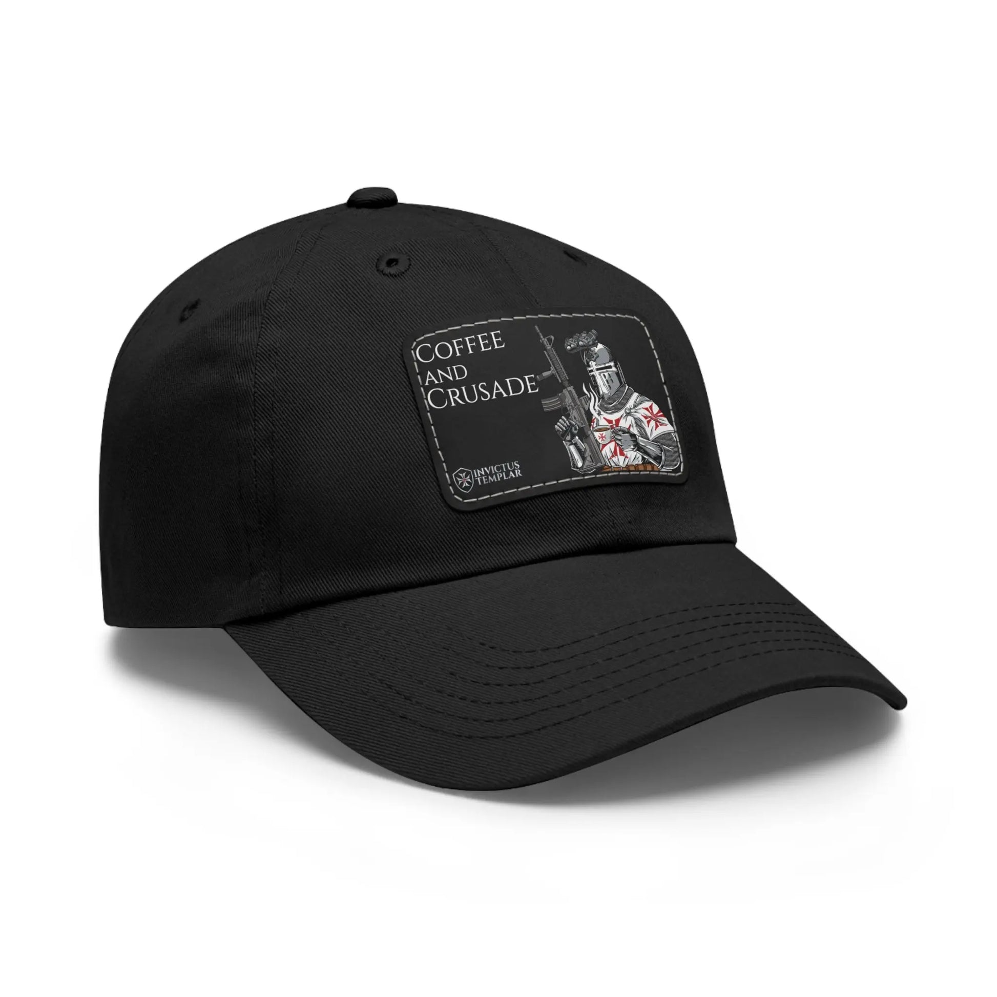 'Coffee and Crusade' Dad Hat with Leather Patch Invictus Templar