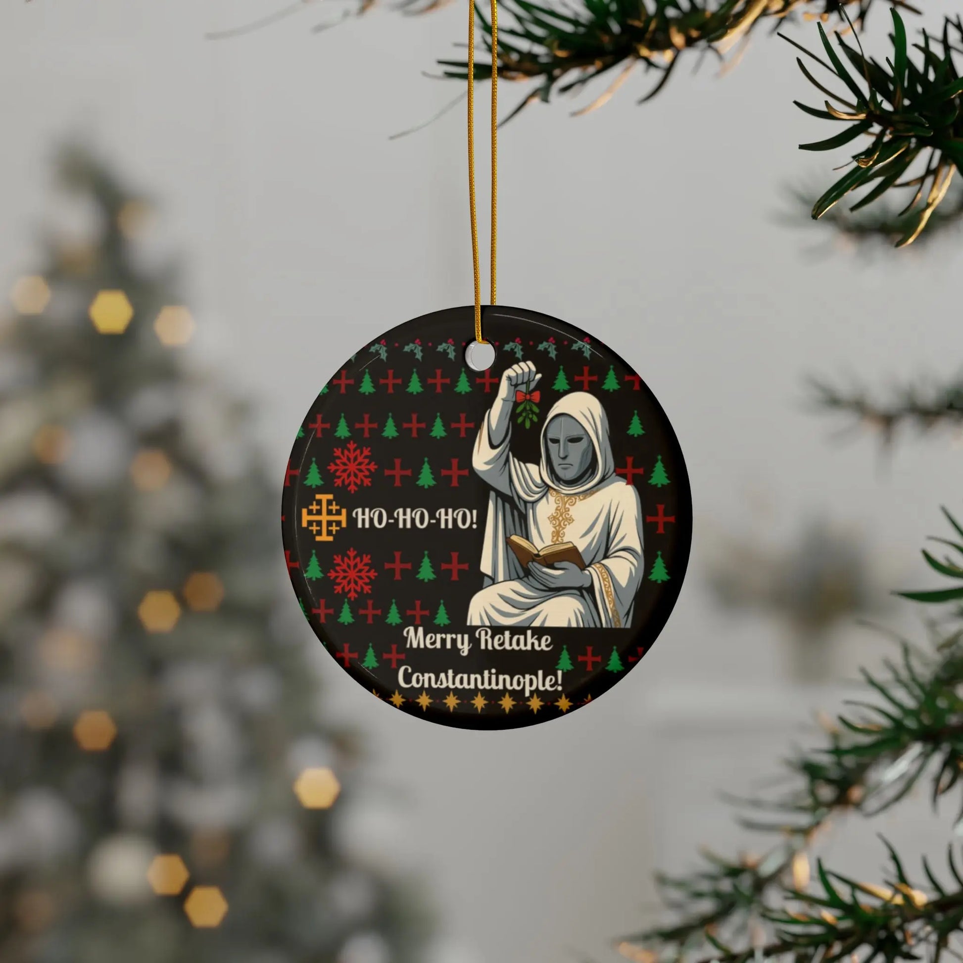 Merry Retake Constantinople! Ceramic Christmas Ornament Printify