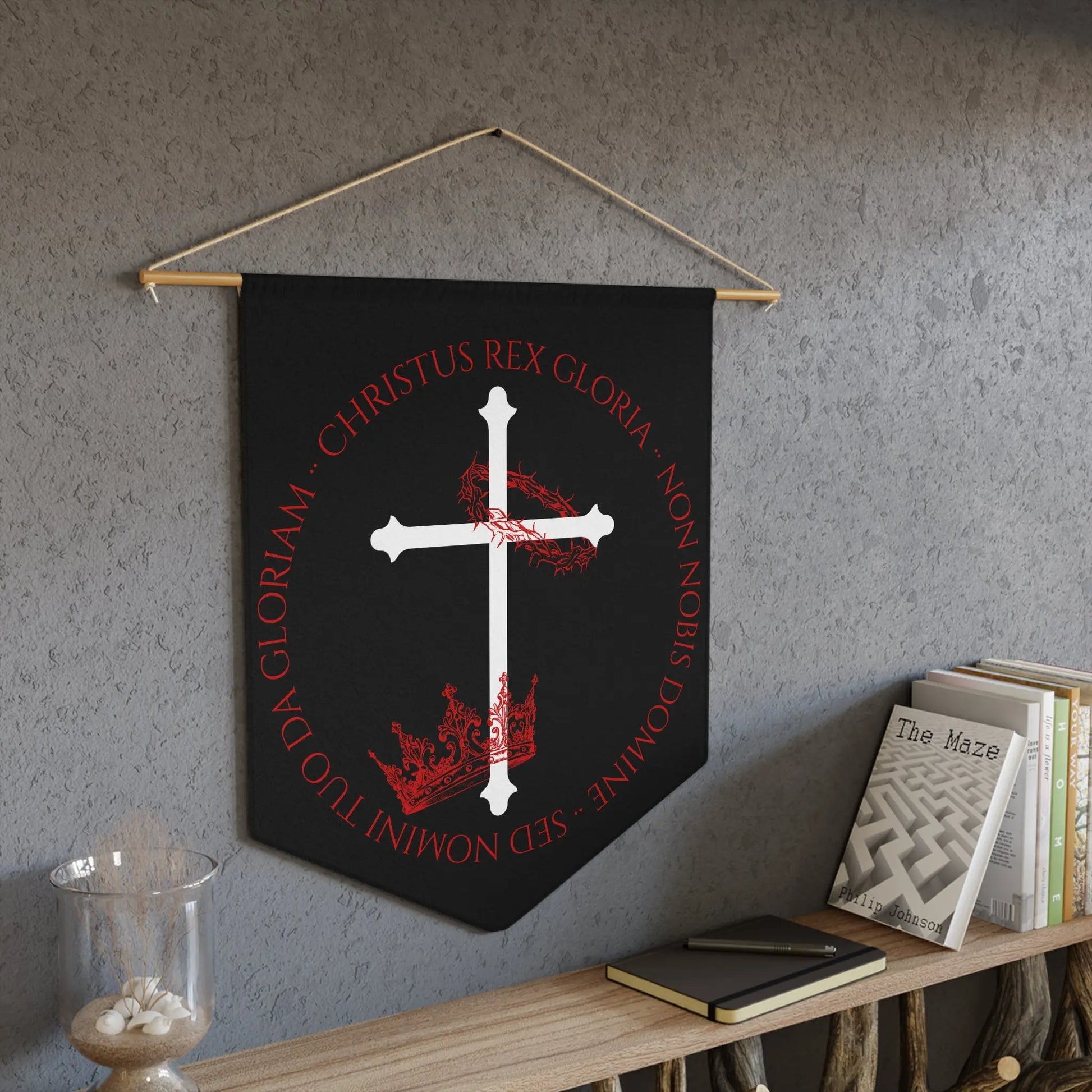 Christus Rex Gloria Wall Banner Pennant Invictus Templar