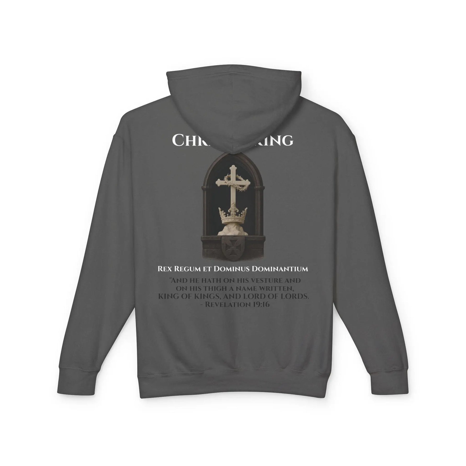 Christ Is King Unisex Lightweight Hooded Sweatshirt - Invictus Templar