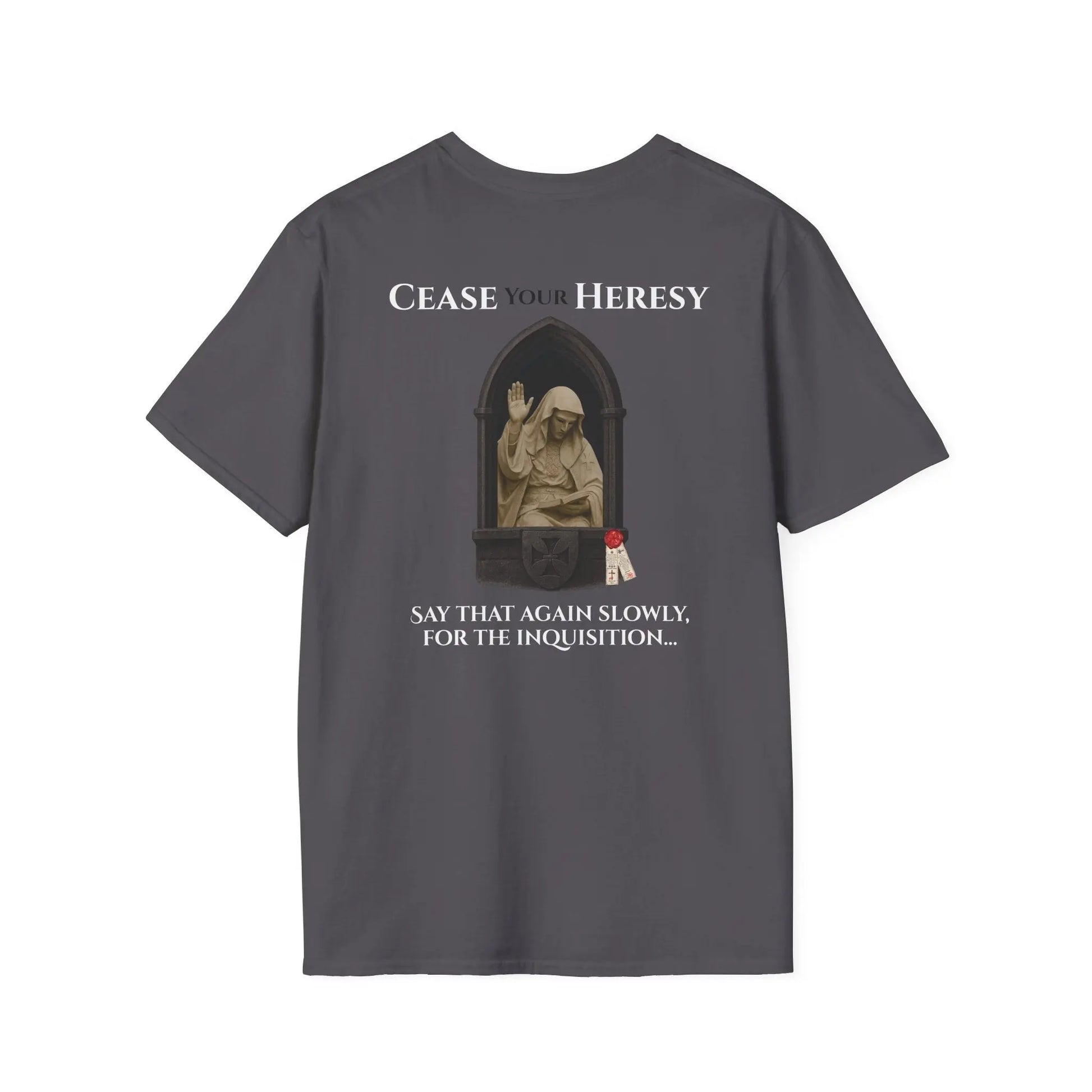 Cease Your Heresy | Trad Christendom | Unisex Softstyle T‑Shirt - Invictus Templar