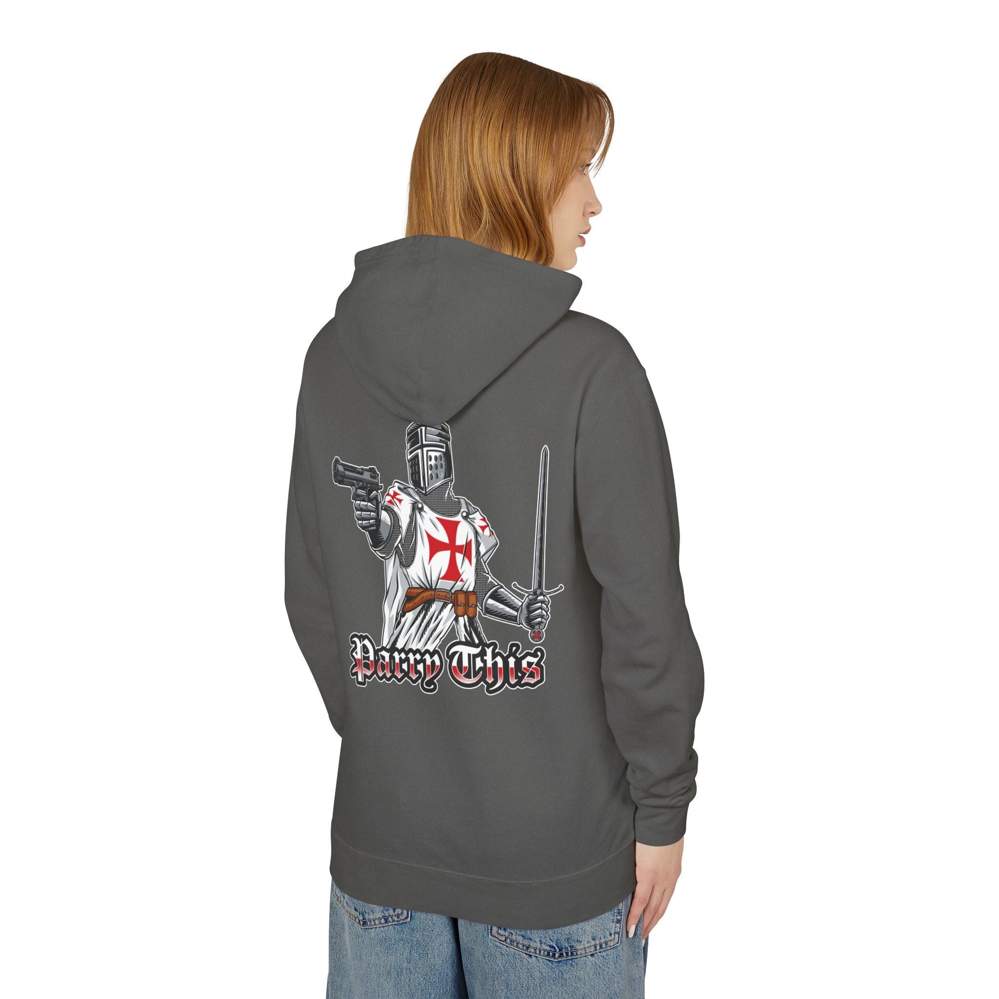 'Parry This' Templar Knight Unisex Lightweight Hooded Sweatshirt Invictus Templar