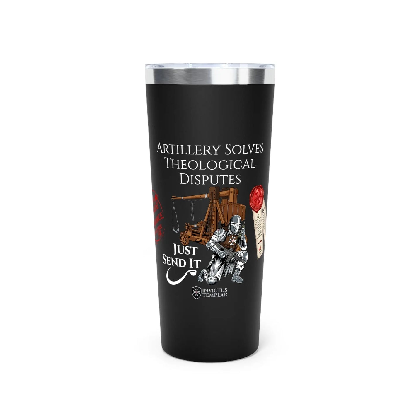 'Artillery Solves Theological Disuptes' 22oz Copper Insulated Tumbler - Just Send It - Invictus Templar