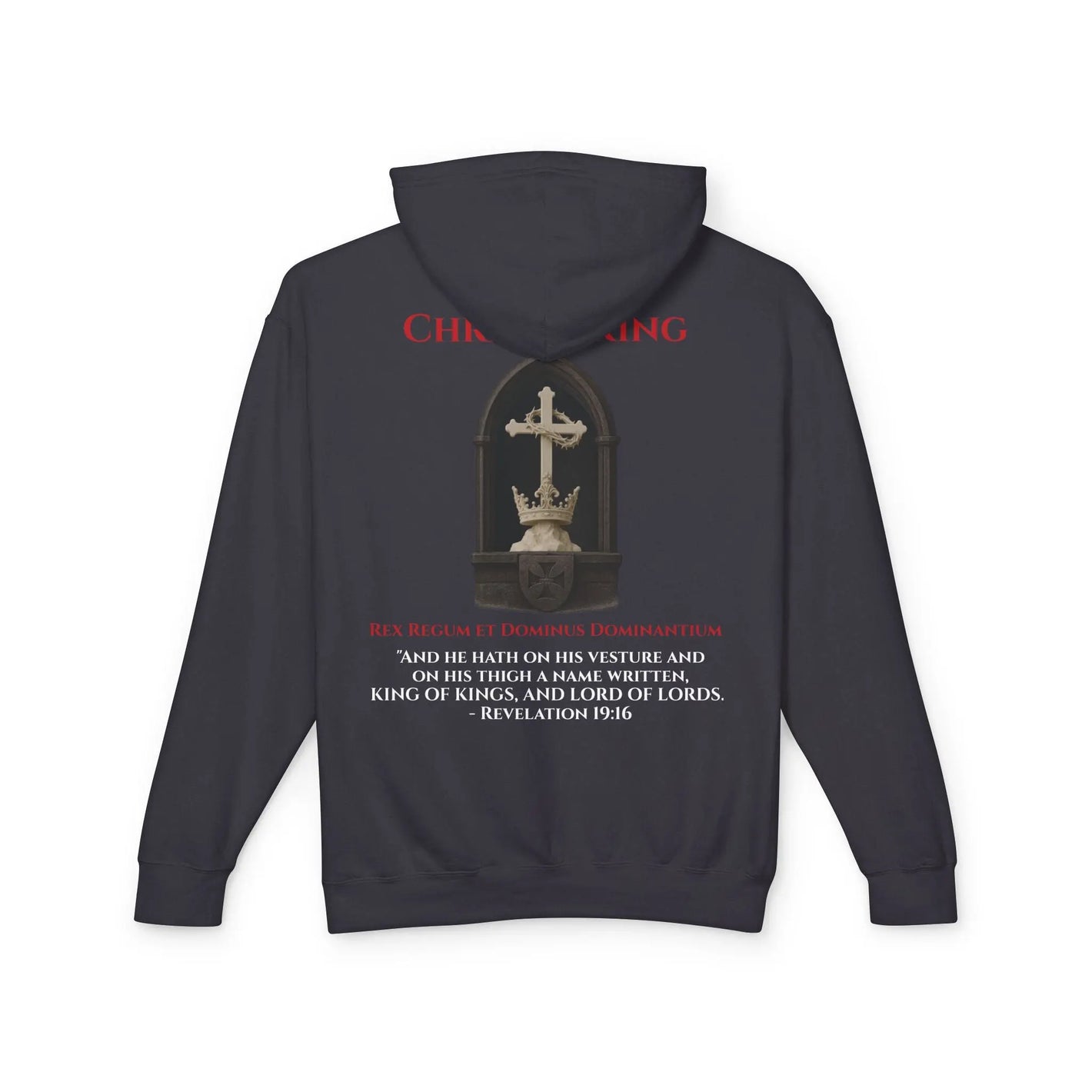 Christ Is King Unisex Lightweight Hooded Sweatshirt - Invictus Templar