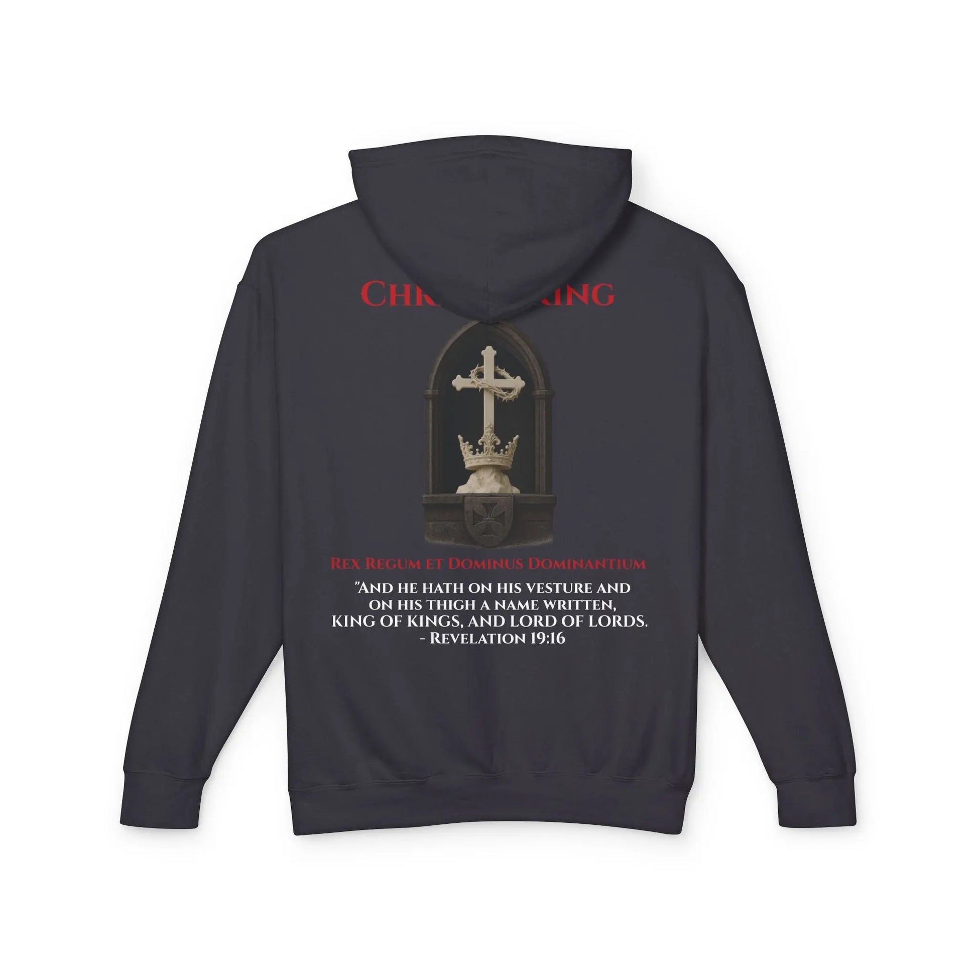 Christ Is King Unisex Lightweight Hooded Sweatshirt - Invictus Templar