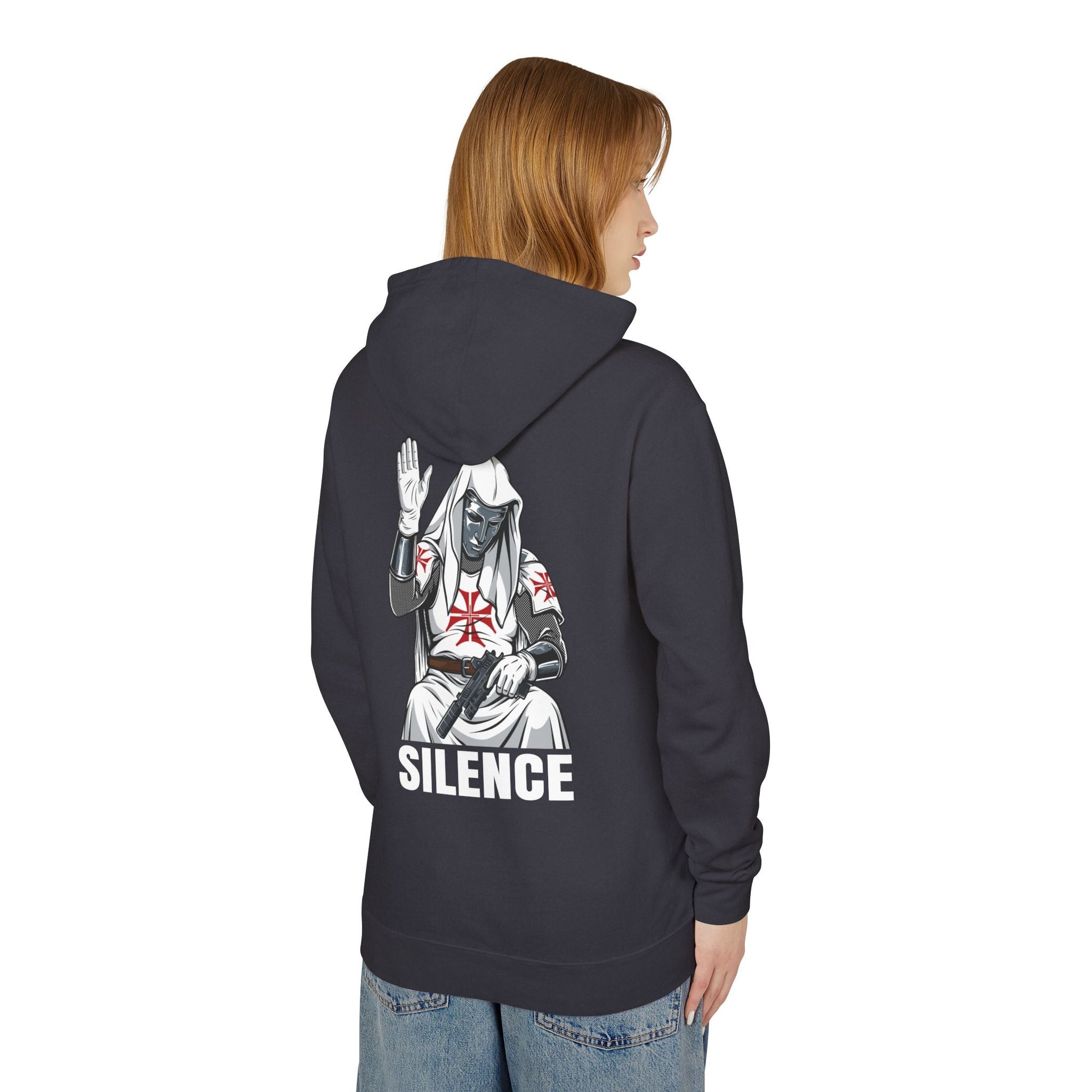'Silence' Unisex Lightweight Hooded Sweatshirt Invictus Templar