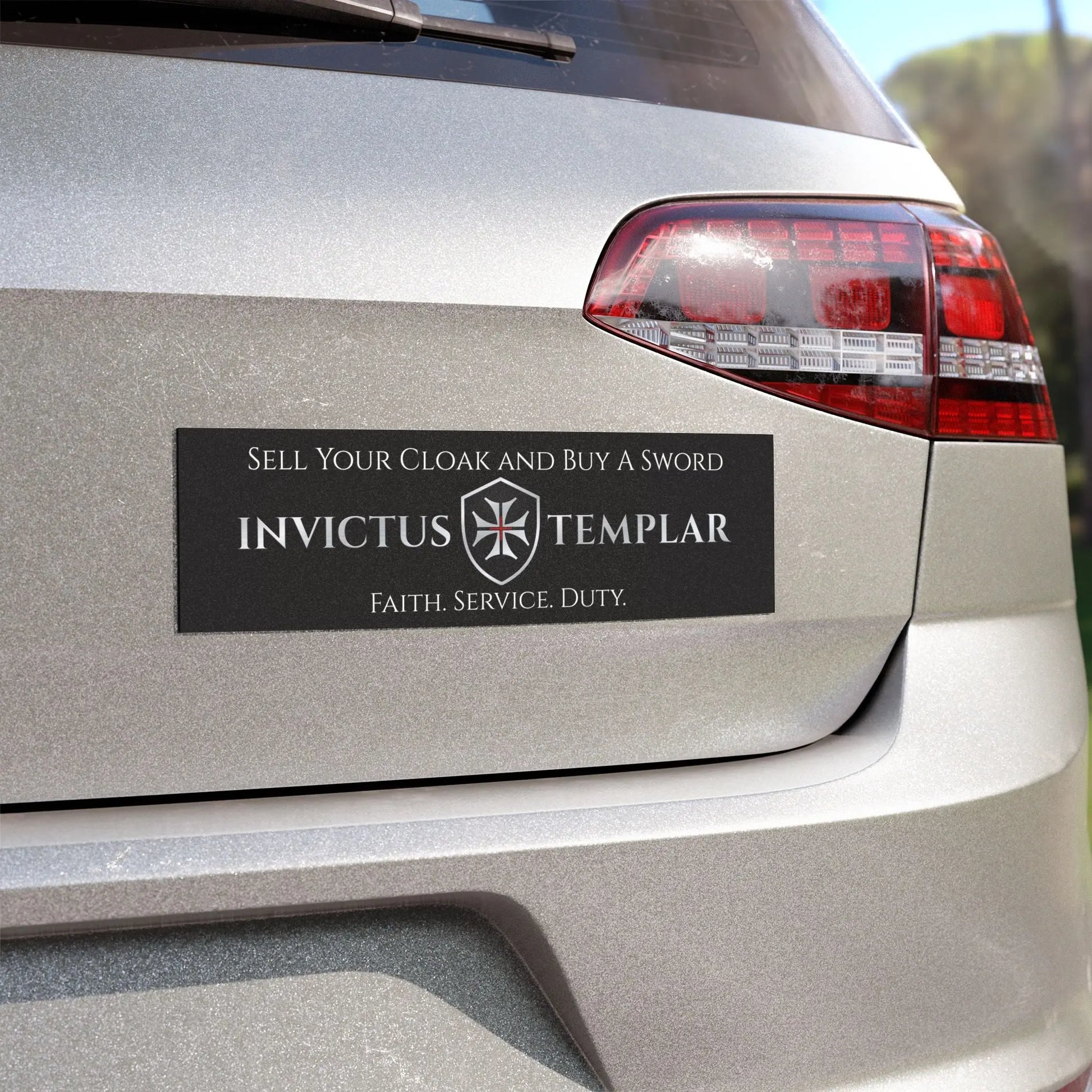 Invictus Templar Motto Car Magnet – 10" x 3" Invictus Templar