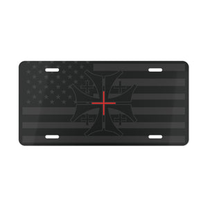 Modern Crusader American Flag Vanity License Plate
