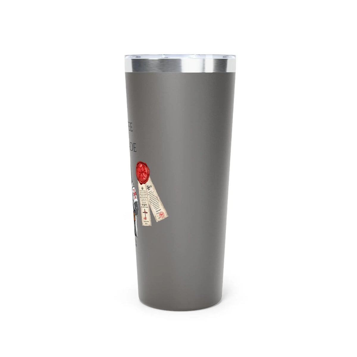 ‘Coffee and Crusade’ 22oz Copper Insulated Tumbler – Fuel Your Mission - Invictus Templar