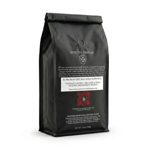 Holy Fire | Black and Tan Roast Blend Whole Bean Survival Coffee 12oz Invictus Templar