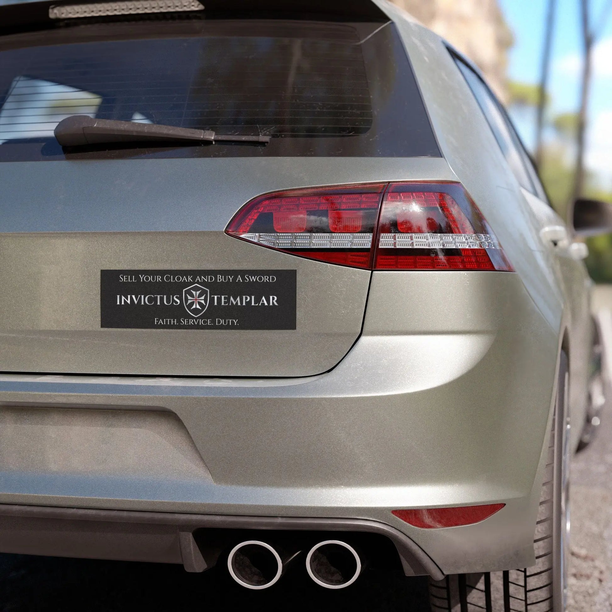 Invictus Templar Motto Car Magnet – 10" x 3" Invictus Templar