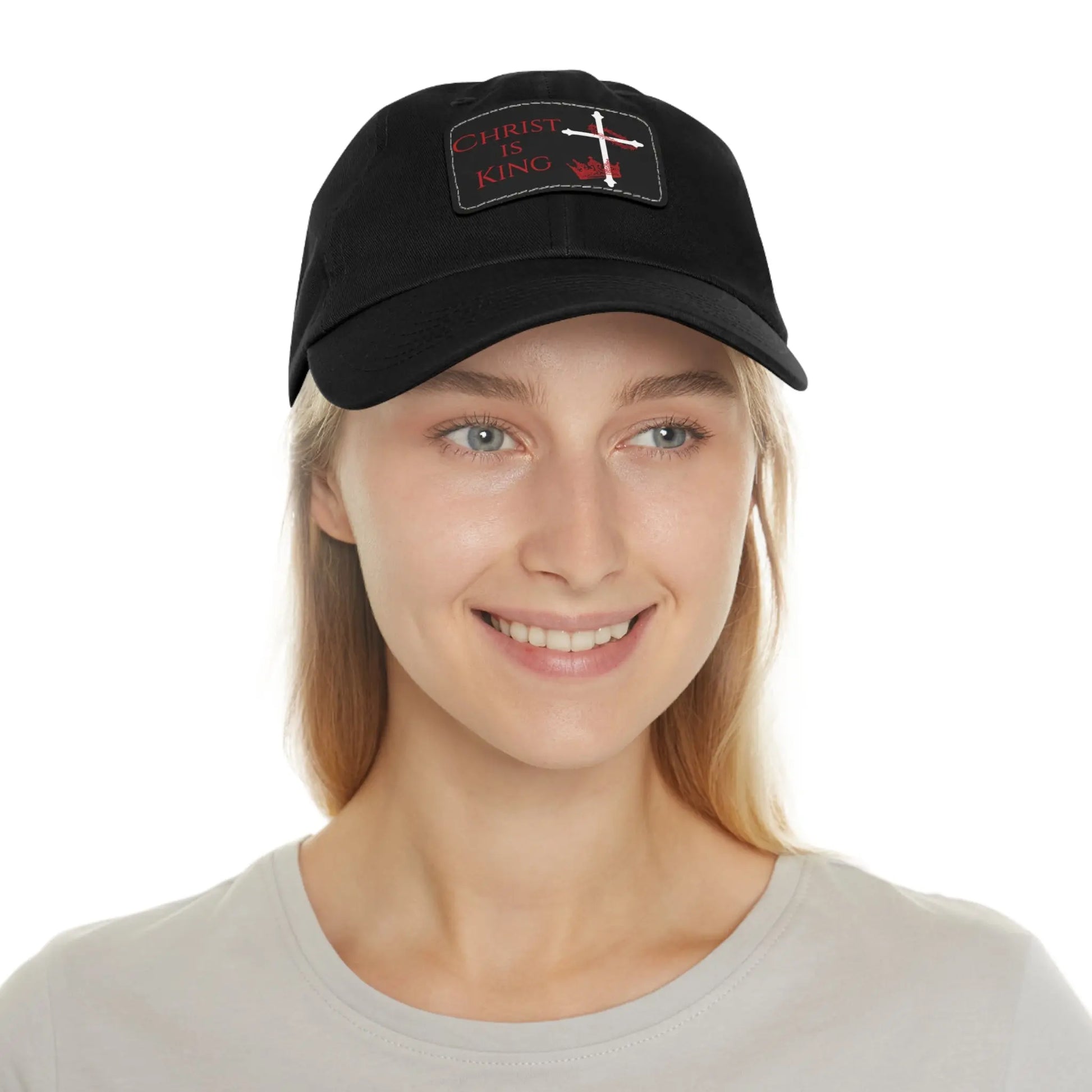 Christ Is King Leather Patch Dad Hat | Christian Dad Hat Invictus Templar