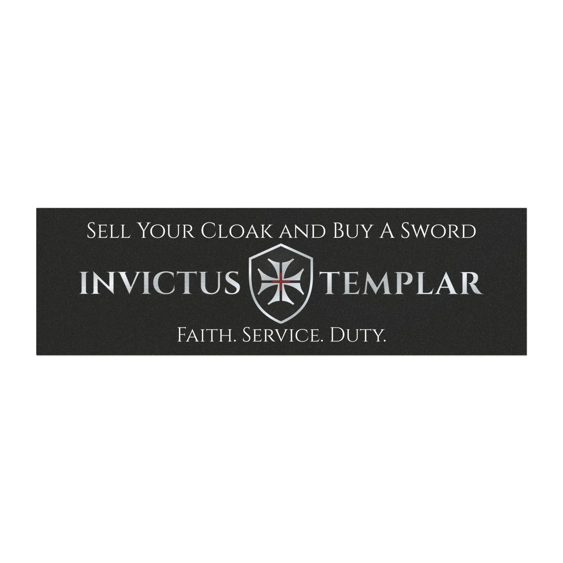 Invictus Templar Motto Car Magnet – 10" x 3" Invictus Templar