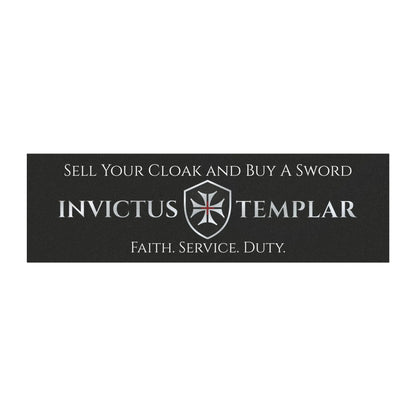 Invictus Templar Motto Car Magnet – 10" x 3" Invictus Templar