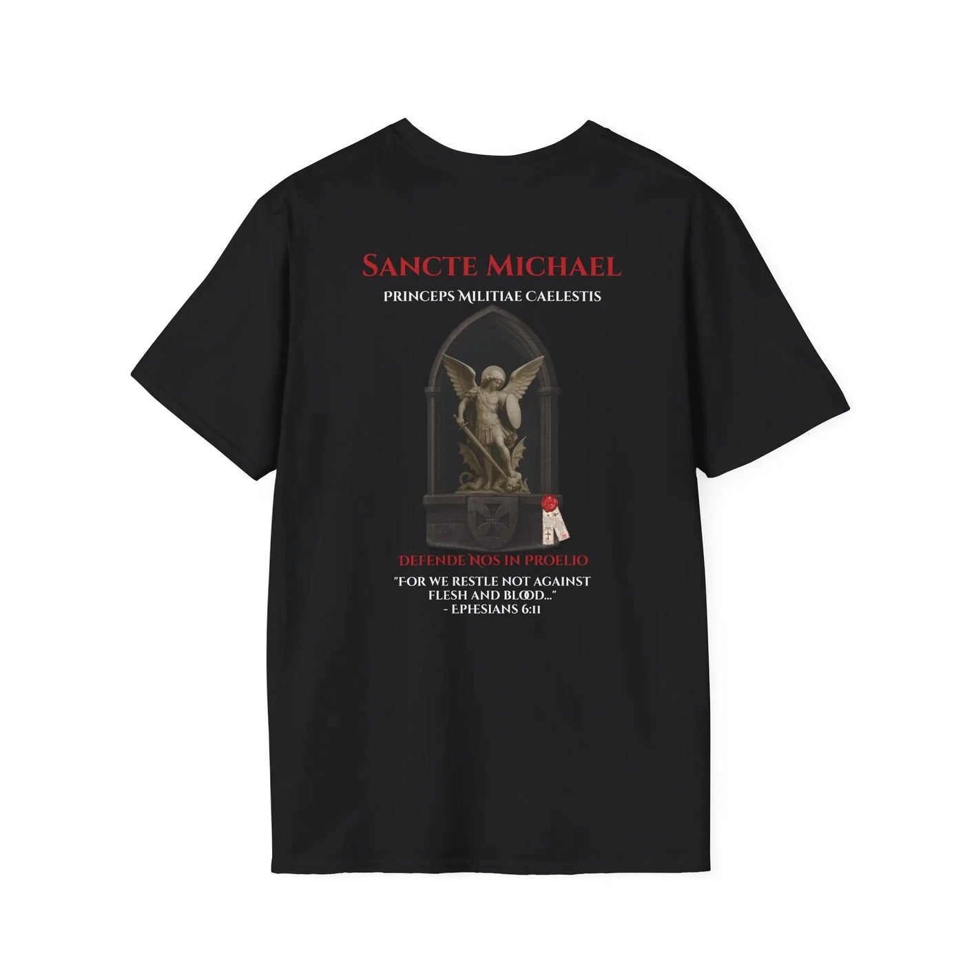 Sancte Michael (Saint Michael) | Trad Christendom | Unisex Softstyle T‑Shirt - Invictus Templar