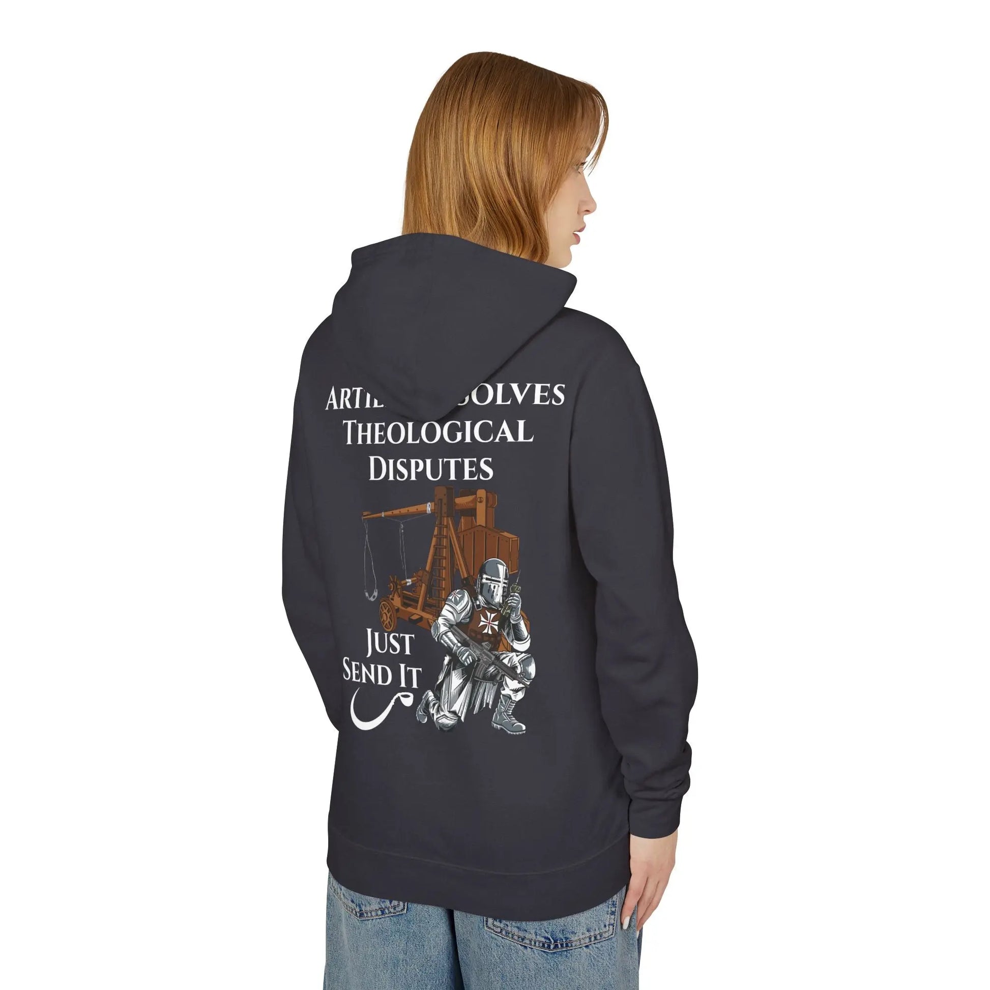 'Artillery Solves Theological Disputes' Unisex Lightweight Hooded Sweatshirt - Invictus Templar