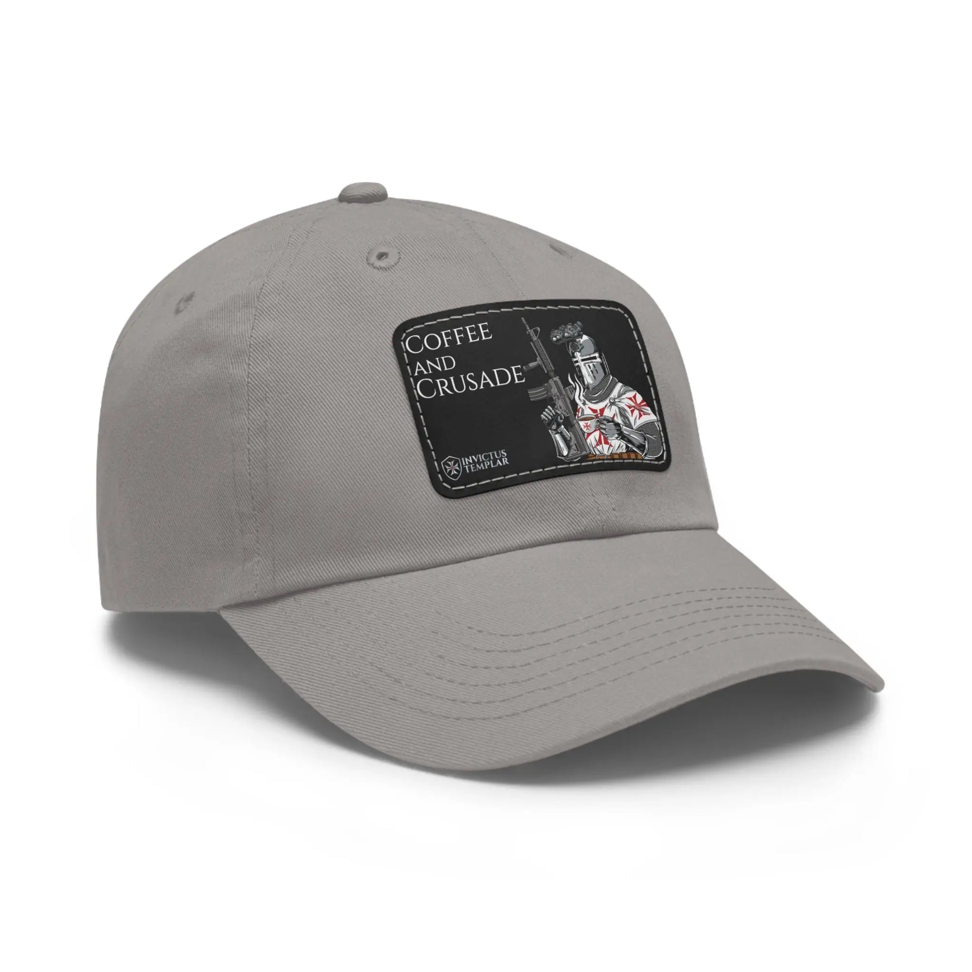 'Coffee and Crusade' Dad Hat with Leather Patch Invictus Templar