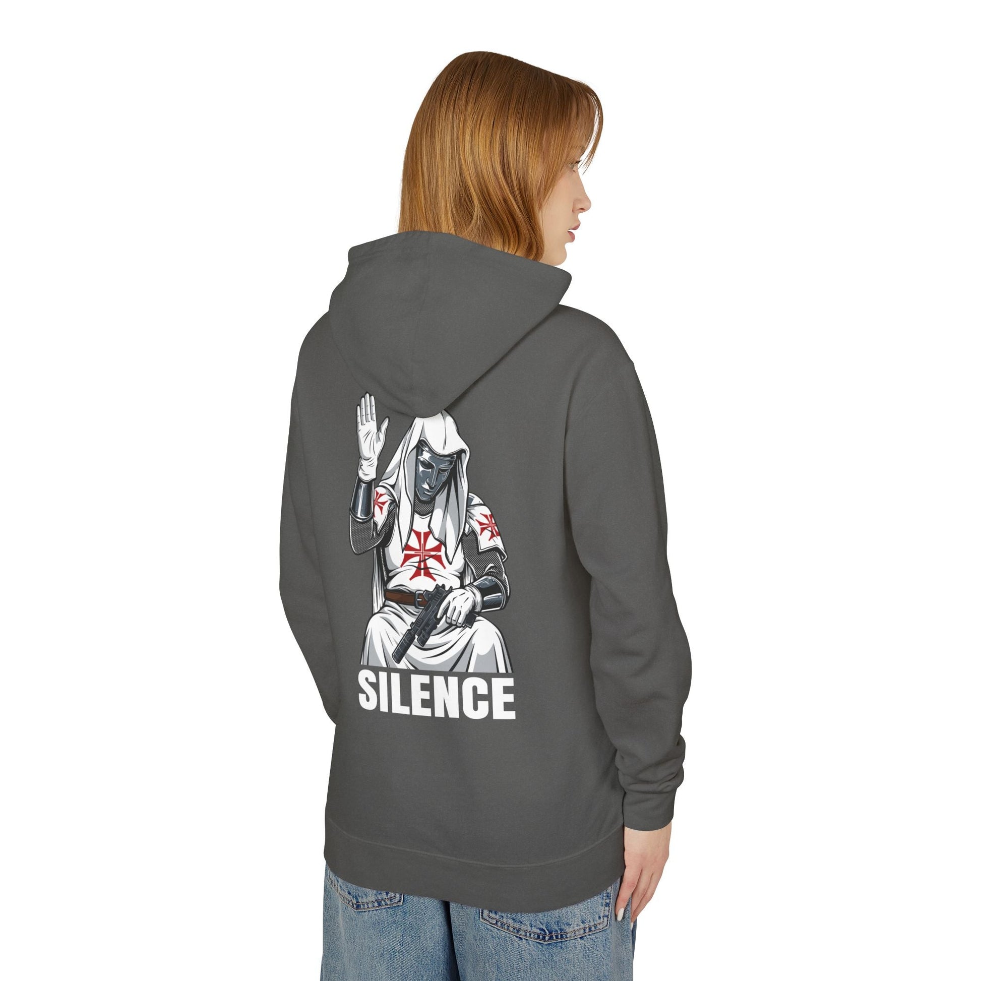 'Silence' Unisex Lightweight Hooded Sweatshirt Invictus Templar