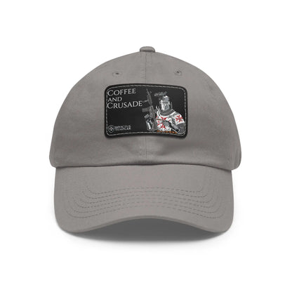 'Coffee and Crusade' Dad Hat with Leather Patch Invictus Templar
