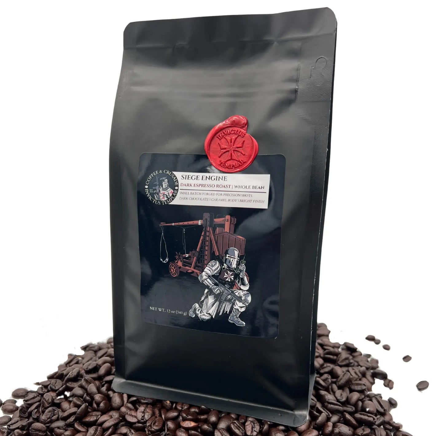 Siege Engine Espresso | Dark Roast Whole Bean Coffee 12oz - Invictus Templar