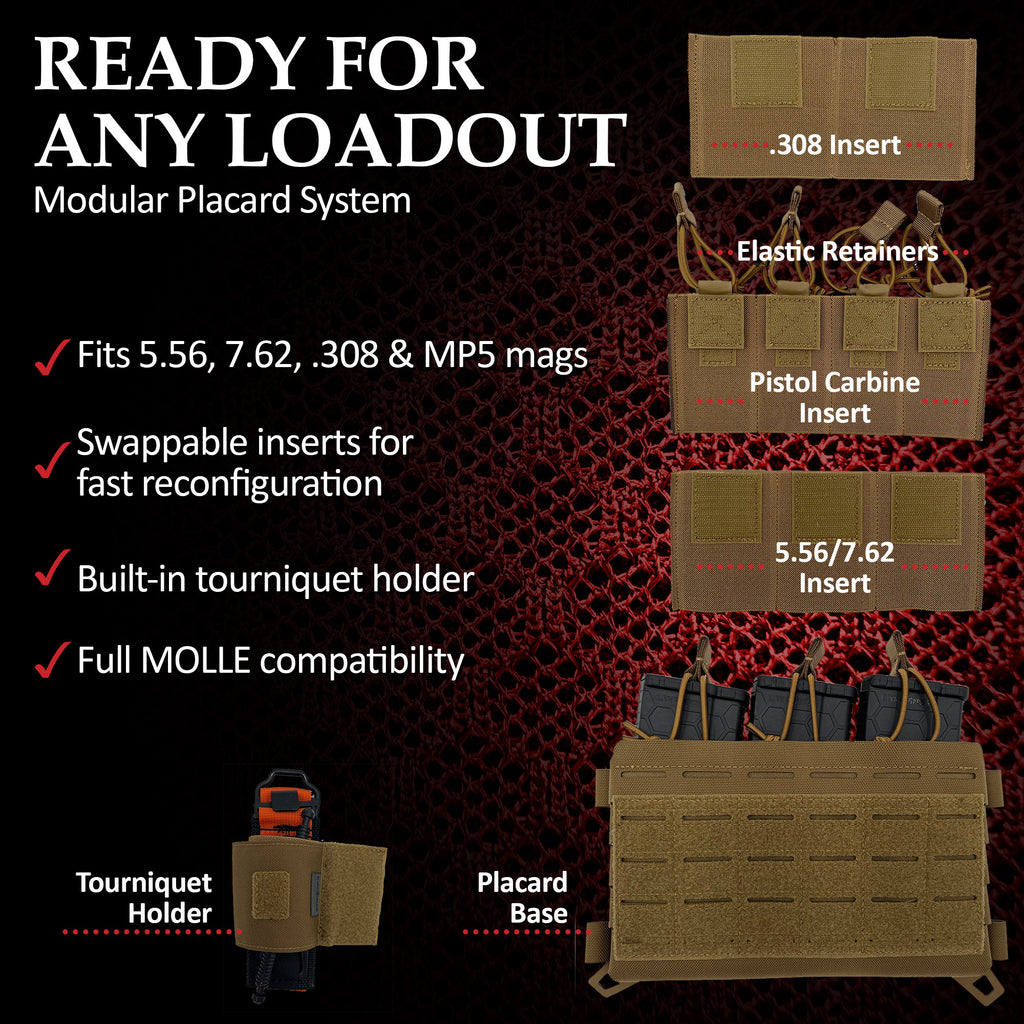 Invictus Pattern MK I Modular Plate Carrier features modular placard system, fits multiple magazine types and has full MOLLE compatibility.